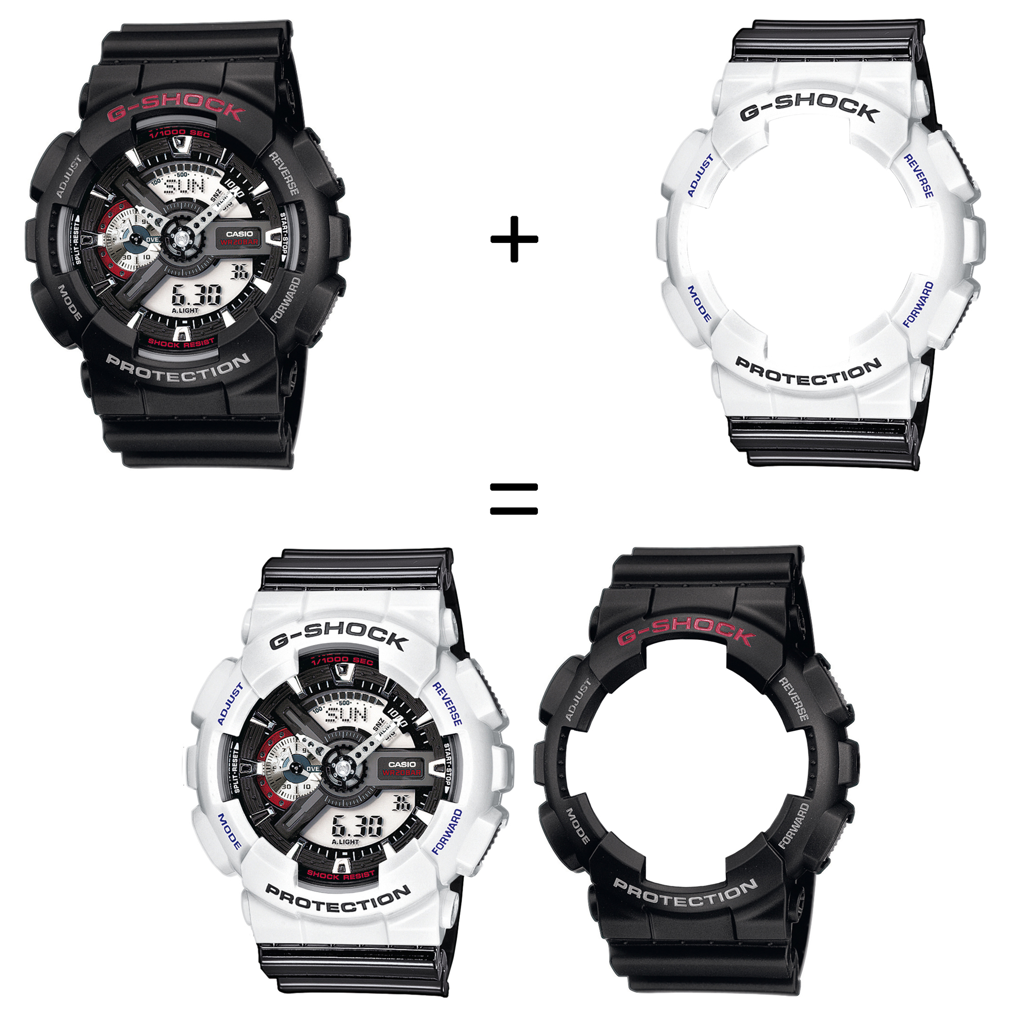 Casio SET GA-110-1AER + BEZEL 10347600 + PASEK 10378391 zegarek - miniatura 2
