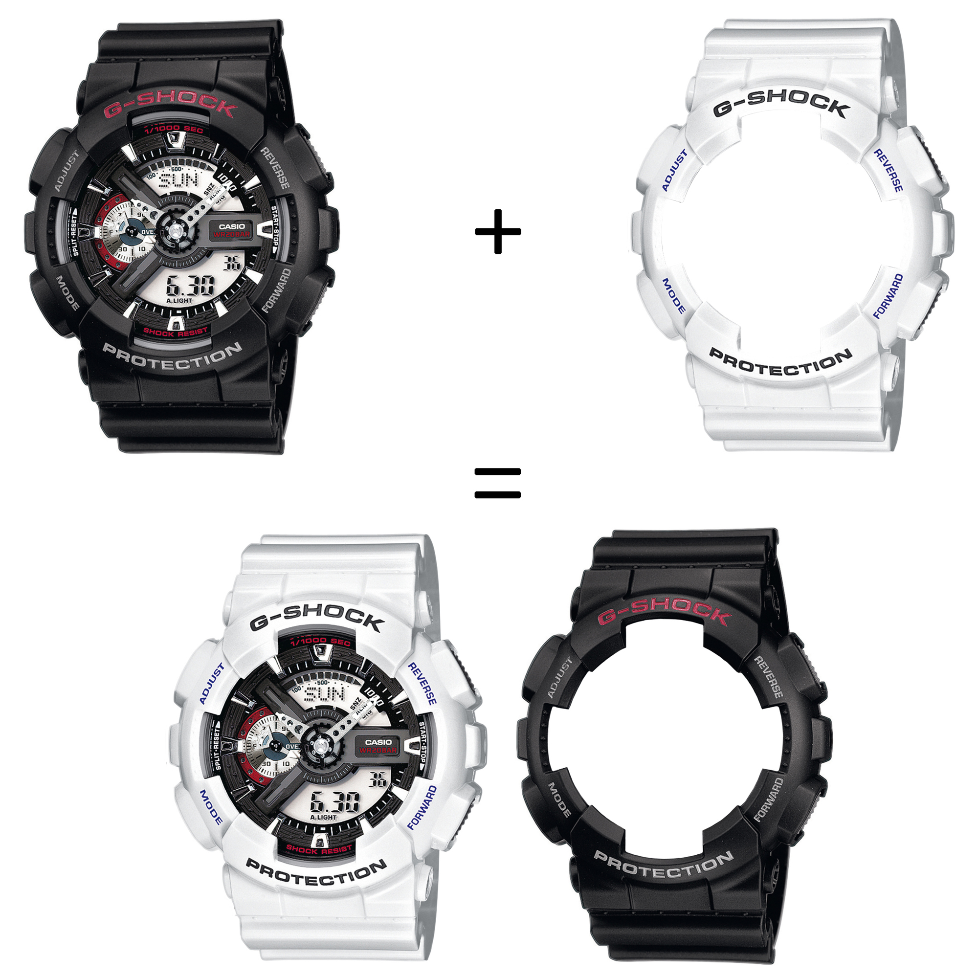 Casio SET GA-110-1AER + BEZEL 10347600 + PASEK 10430571 zegarek - miniatura 2