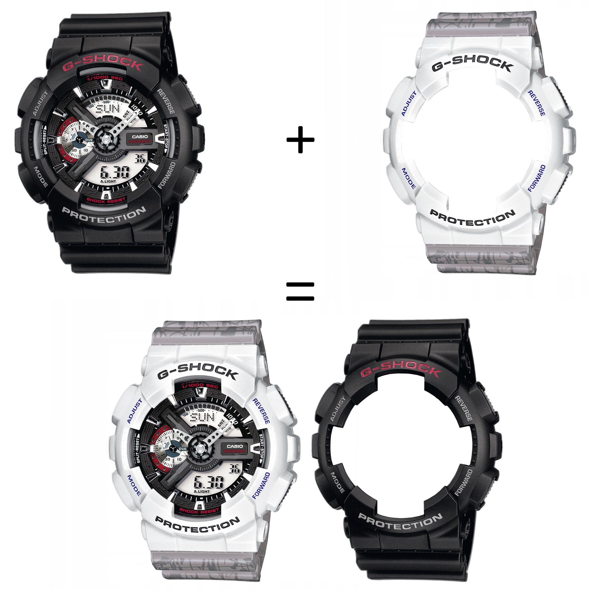 Casio SET GA-110-1AER + BEZEL 10347600 + PASEK 10498174 zegarek - miniatura 2