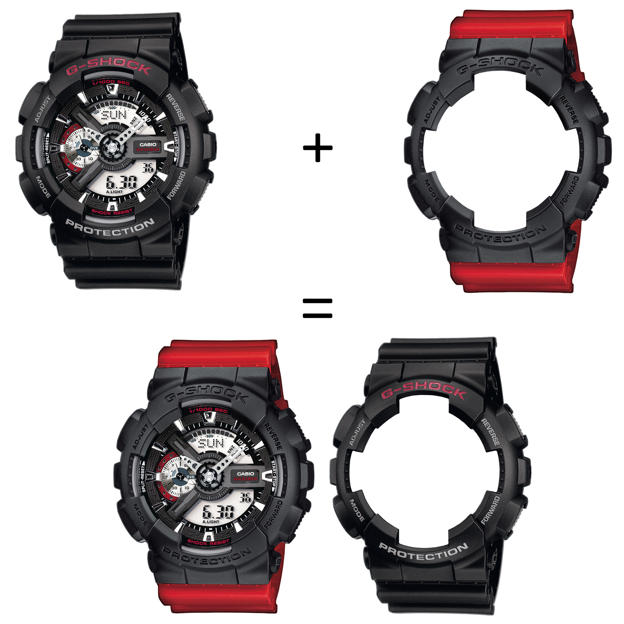 Casio SET GA-110-1AER + BEZEL 10358741 + PASEK 10395226 zegarek - miniatura 2