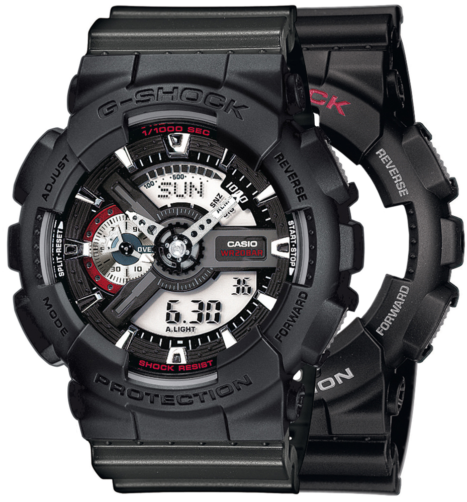 G-SHOCK SET GA-110-1AER + BEZEL 10358741 + PASEK 10467764