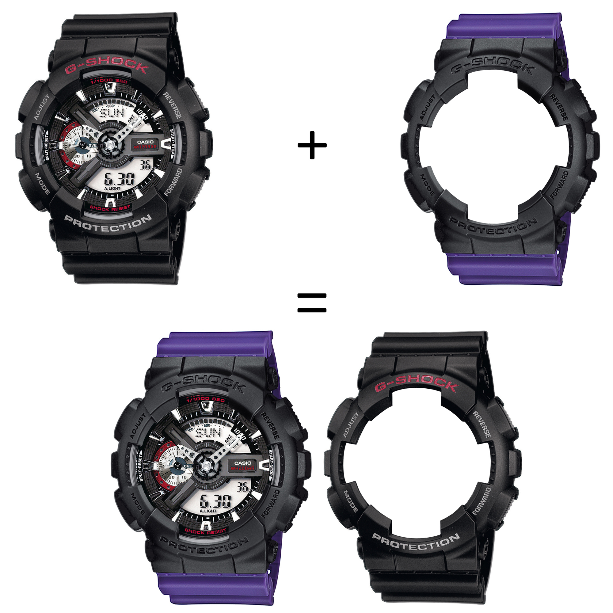Casio SET GA-110-1AER + BEZEL 10358741 + PASEK 10498156 zegarek - miniatura 2
