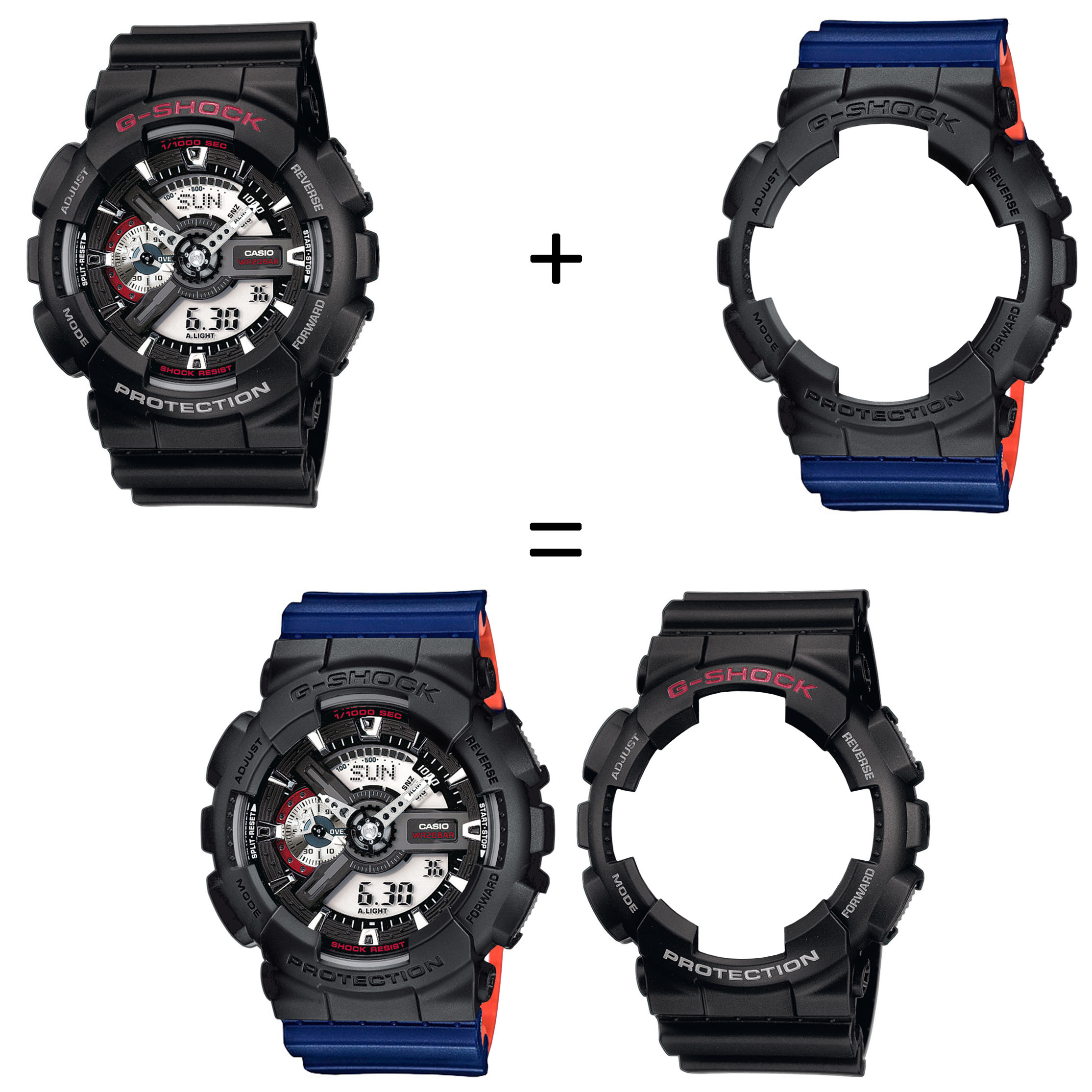 Casio SET GA-110-1AER + BEZEL 10358741 + PASEK 10527467 zegarek - miniatura 2