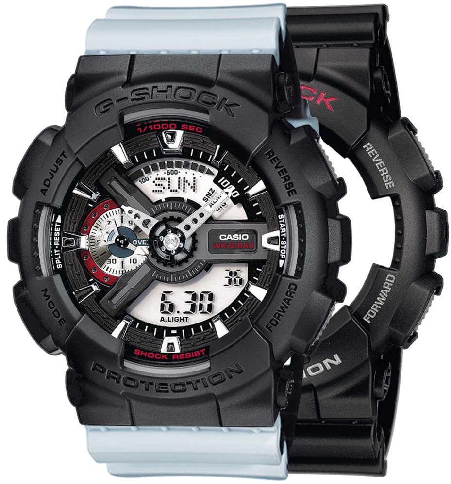 G-SHOCK SET GA-110-1AER + BEZEL 10358741 + PASEK 10527469