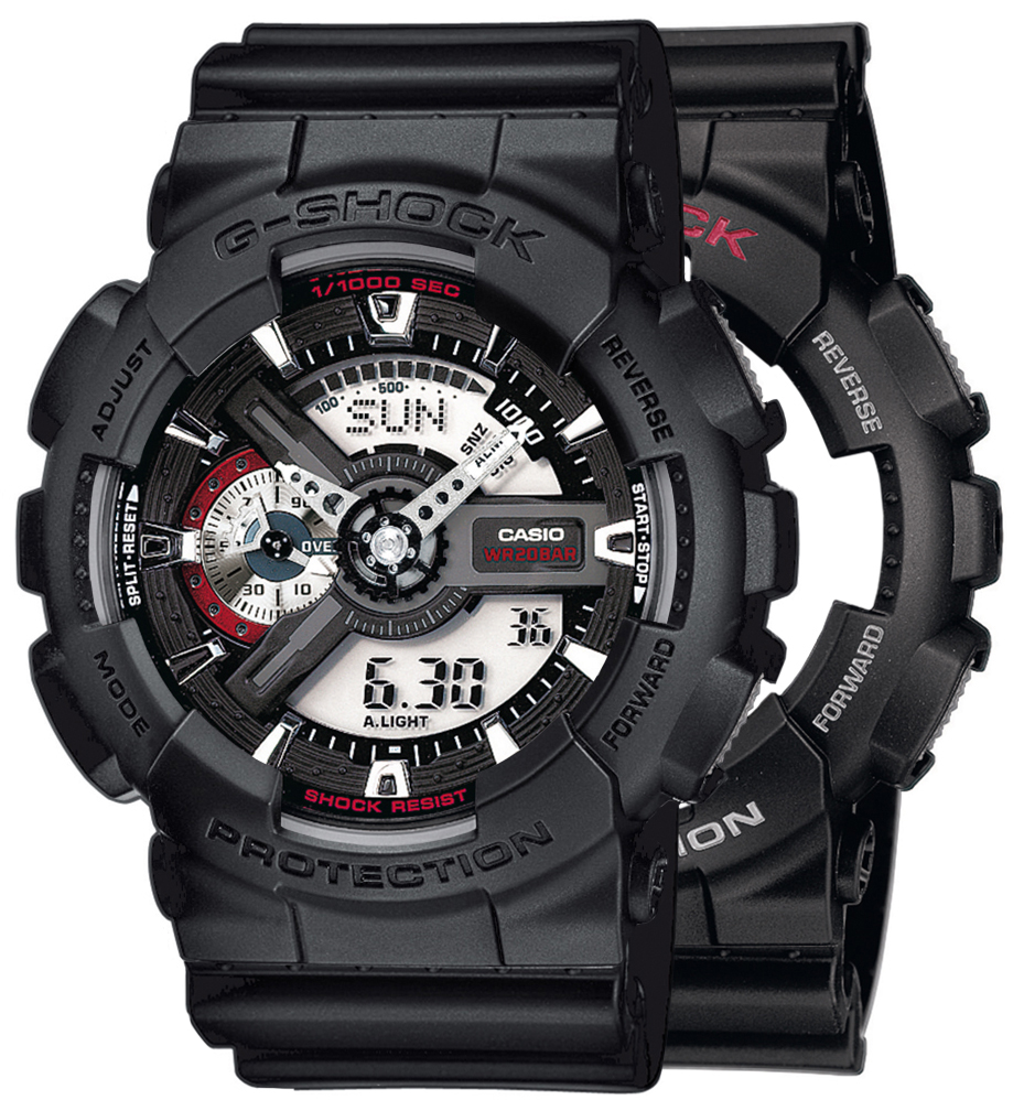 G-SHOCK SET GA-110-1AER + BEZEL 10358741 + PASEK 10536683