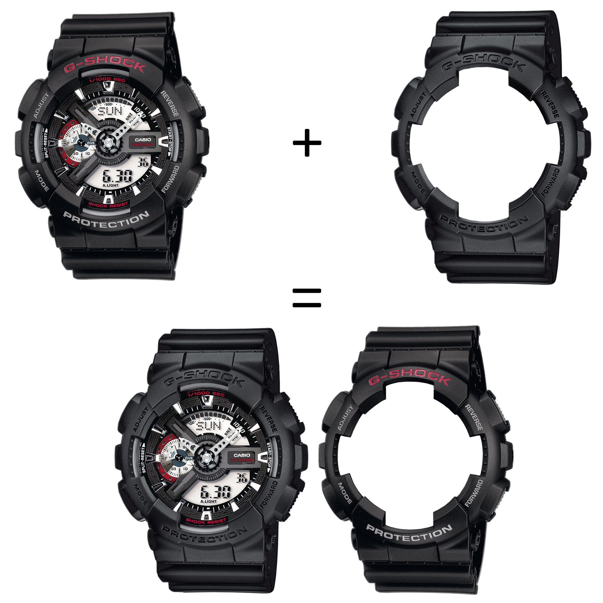 Casio SET GA-110-1AER + BEZEL 10358741 + PASEK 10536683 zegarek - miniatura 2