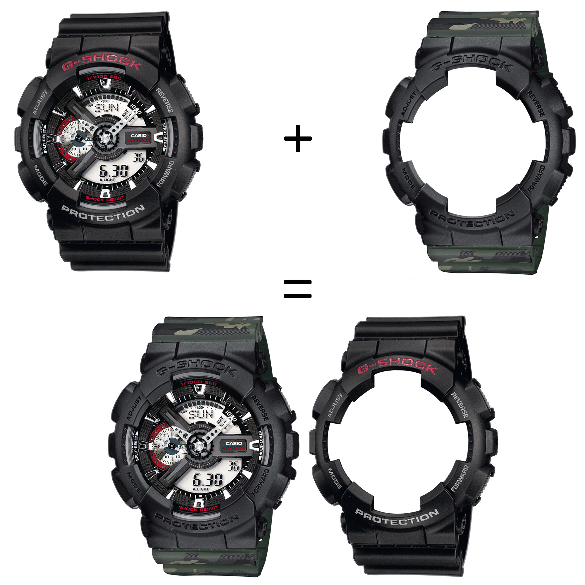 Casio SET GA-110-1AER + BEZEL 10358741 + PASEK 10561429 zegarek - miniatura 2