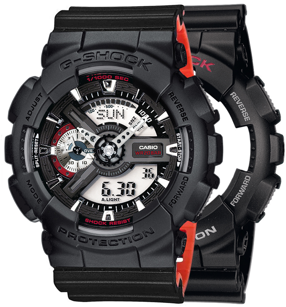 G-SHOCK SET GA-110-1AER + BEZEL 10358741 + PASEK 10577142