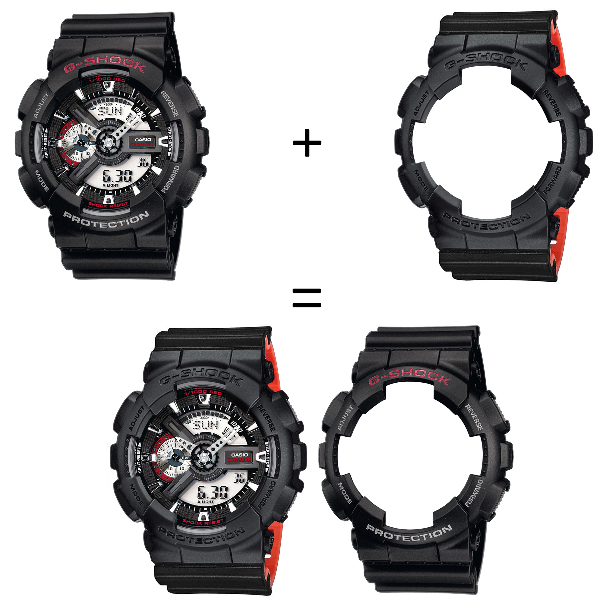 Casio SET GA-110-1AER + BEZEL 10358741 + PASEK 10577142 zegarek - miniatura 2