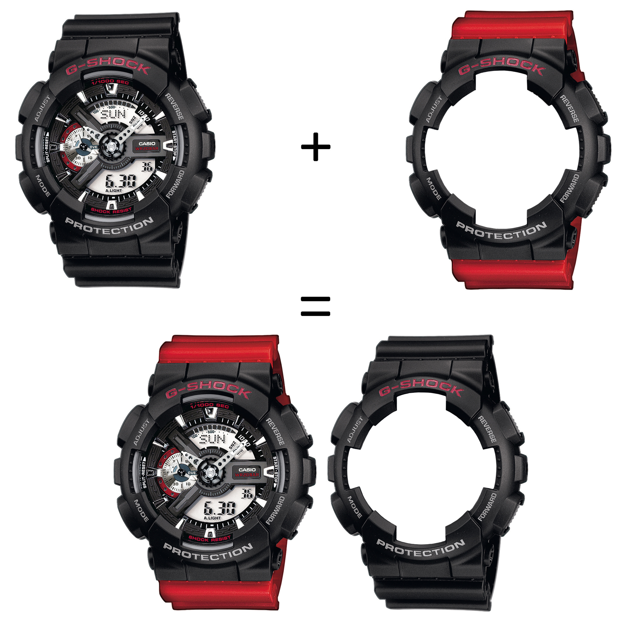 Casio SET GA-110-1AER + BEZEL 10378531 + PASEK 10395226 zegarek - miniatura 2