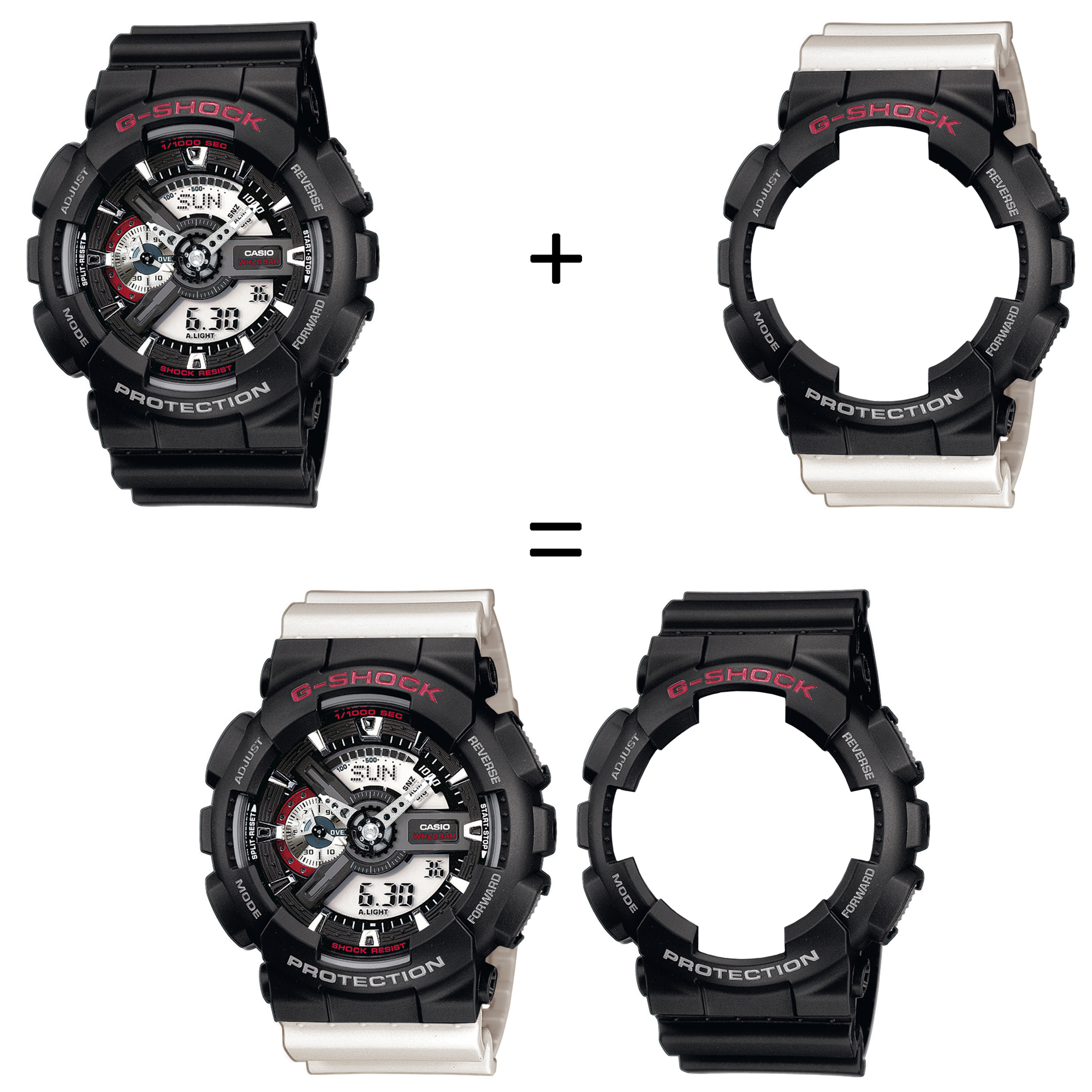 Casio SET GA-110-1AER + BEZEL 10378531 + PASEK 10395227 zegarek - miniatura 2