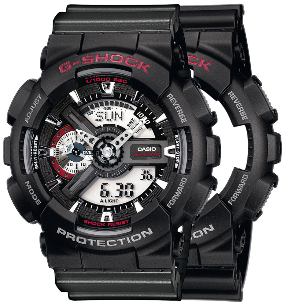 G-SHOCK SET GA-110-1AER + BEZEL 10378531 + PASEK 10467764