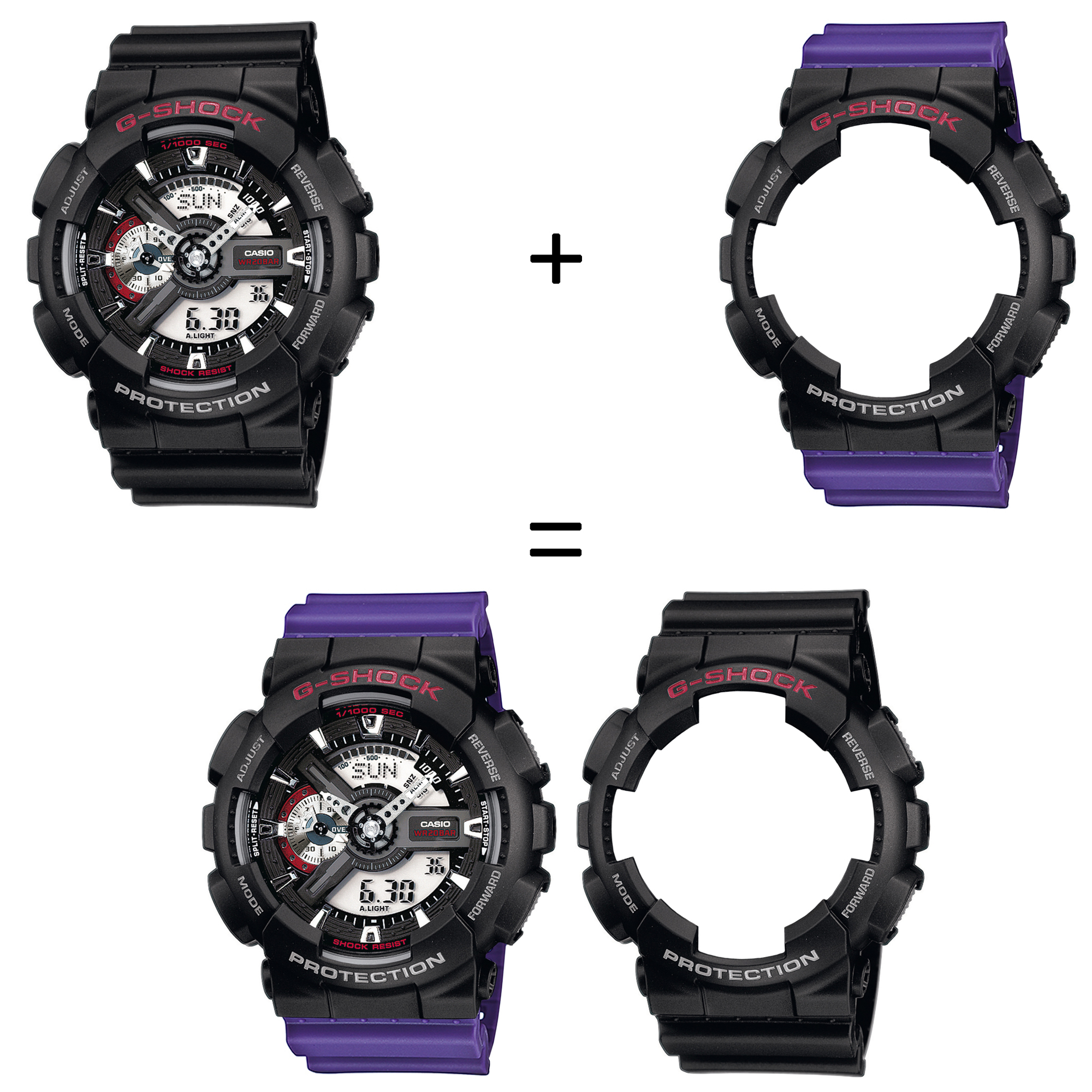 Casio SET GA-110-1AER + BEZEL 10378531 + PASEK 10498156 zegarek - miniatura 2
