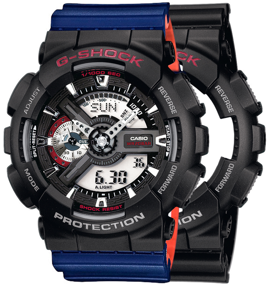 G-SHOCK SET GA-110-1AER + BEZEL 10378531 + PASEK 10527467