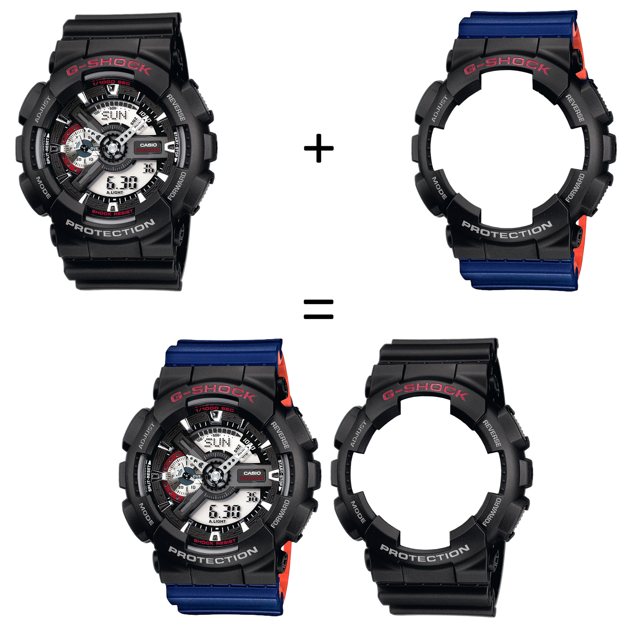 Casio SET GA-110-1AER + BEZEL 10378531 + PASEK 10527467 zegarek - miniatura 2