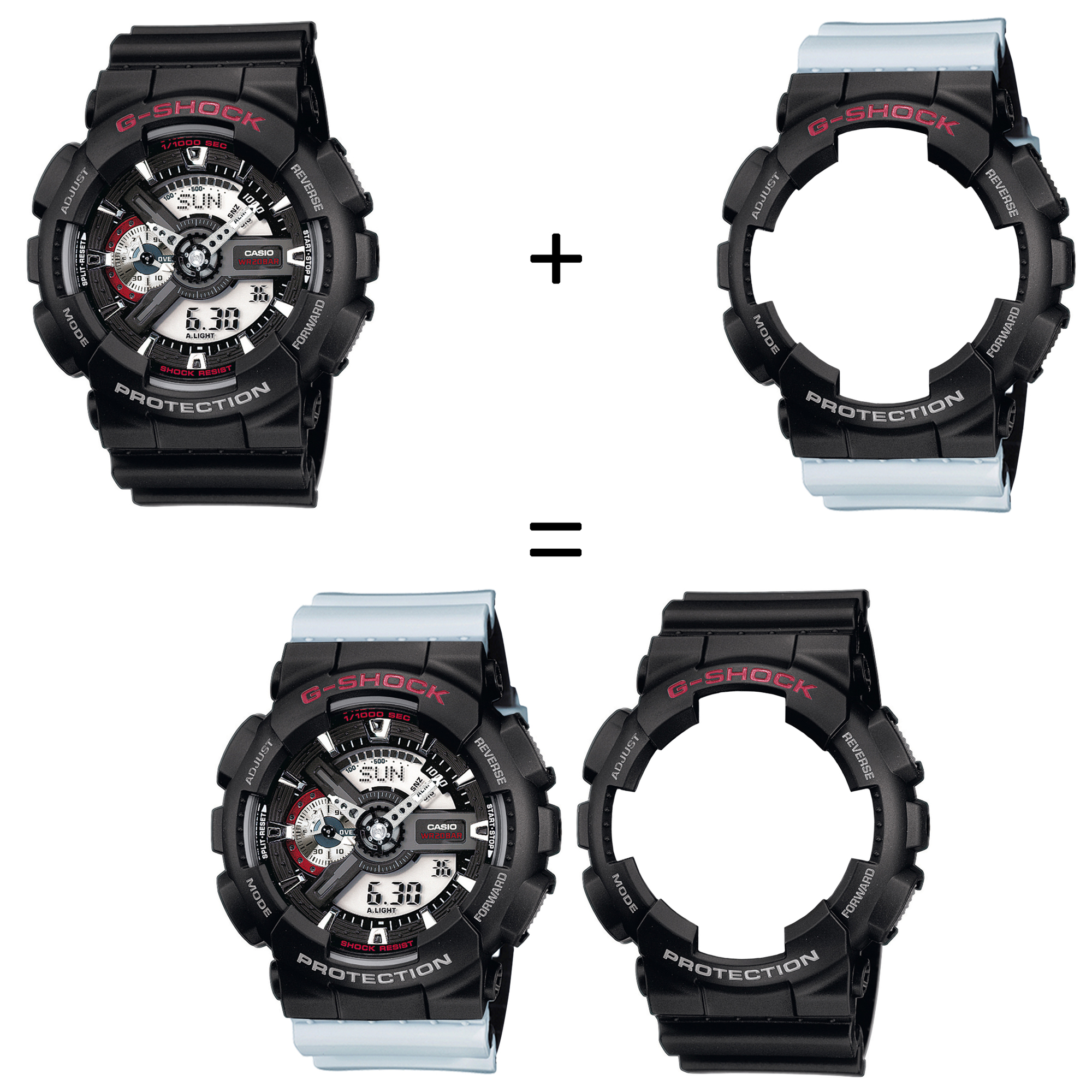 Casio SET GA-110-1AER + BEZEL 10378531 + PASEK 10527469 zegarek - miniatura 2