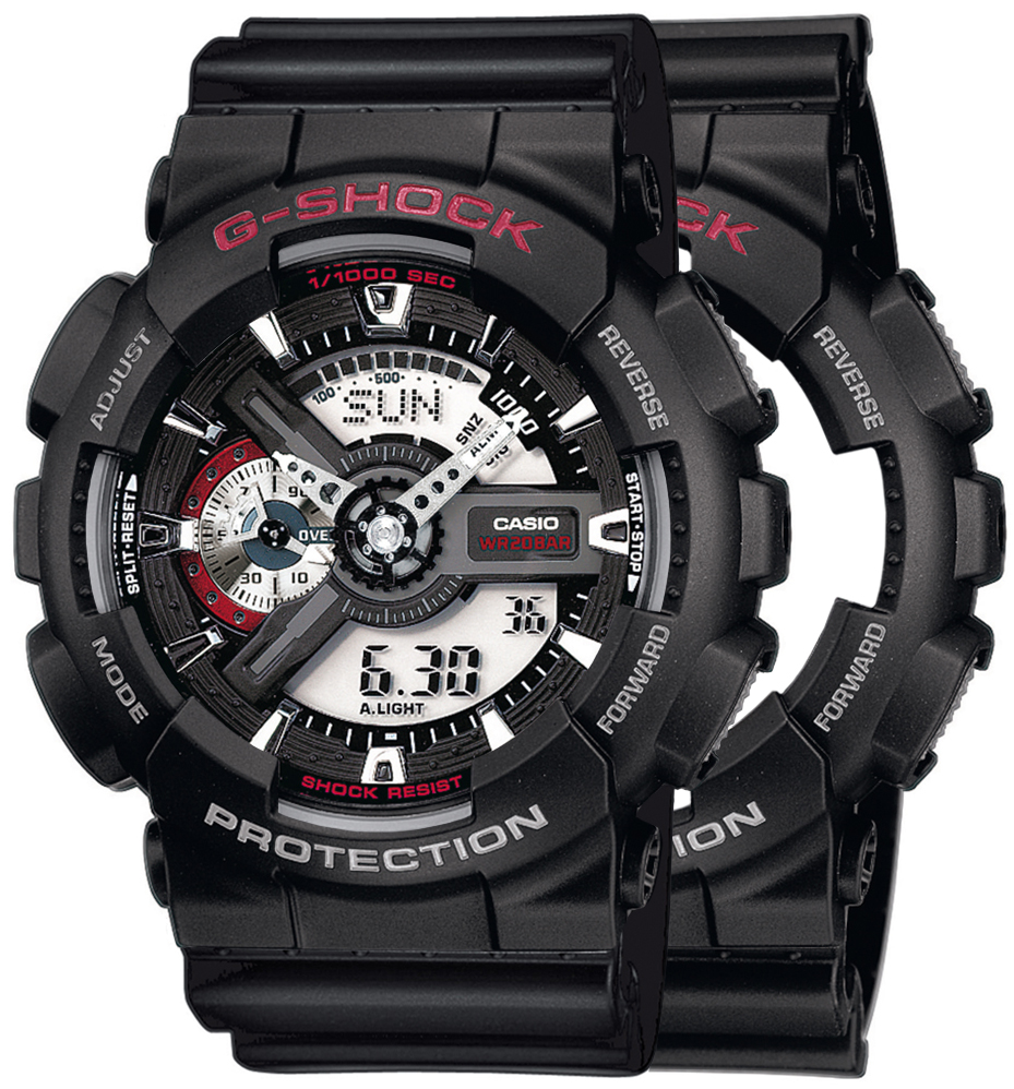 G-SHOCK SET GA-110-1AER + BEZEL 10378531 + PASEK 10536683