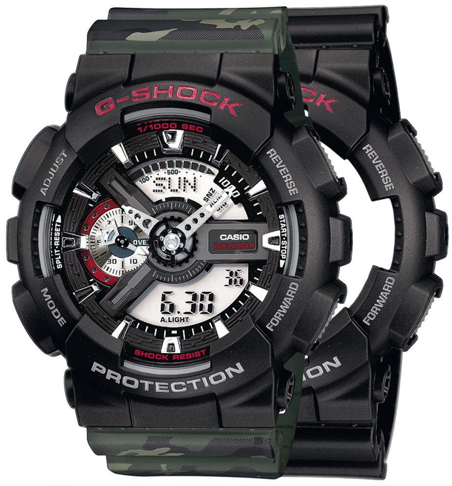 G-SHOCK SET GA-110-1AER + BEZEL 10378531 + PASEK 10561429