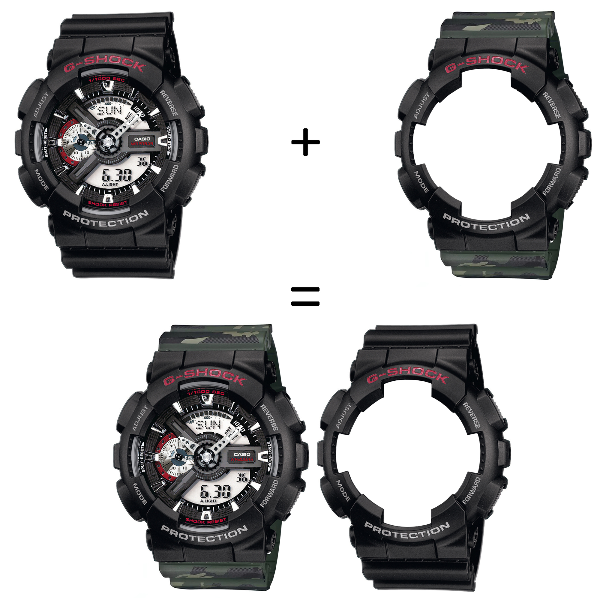 Casio SET GA-110-1AER + BEZEL 10378531 + PASEK 10561429 zegarek - miniatura 2