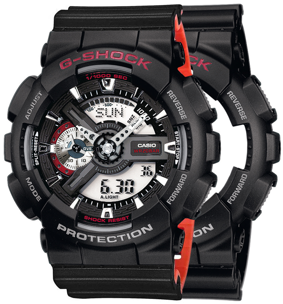 G-SHOCK SET GA-110-1AER + BEZEL 10378531 + PASEK 10577142