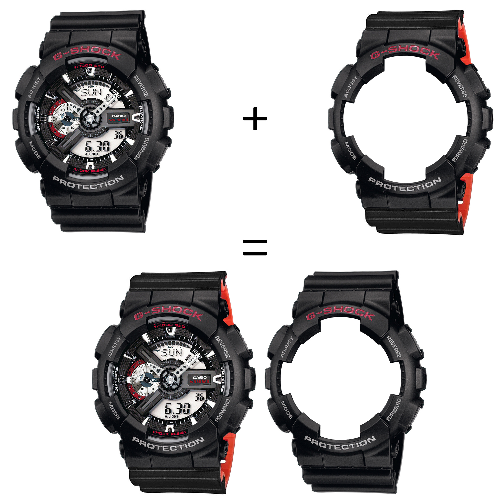 Casio SET GA-110-1AER + BEZEL 10378531 + PASEK 10577142 zegarek - miniatura 2