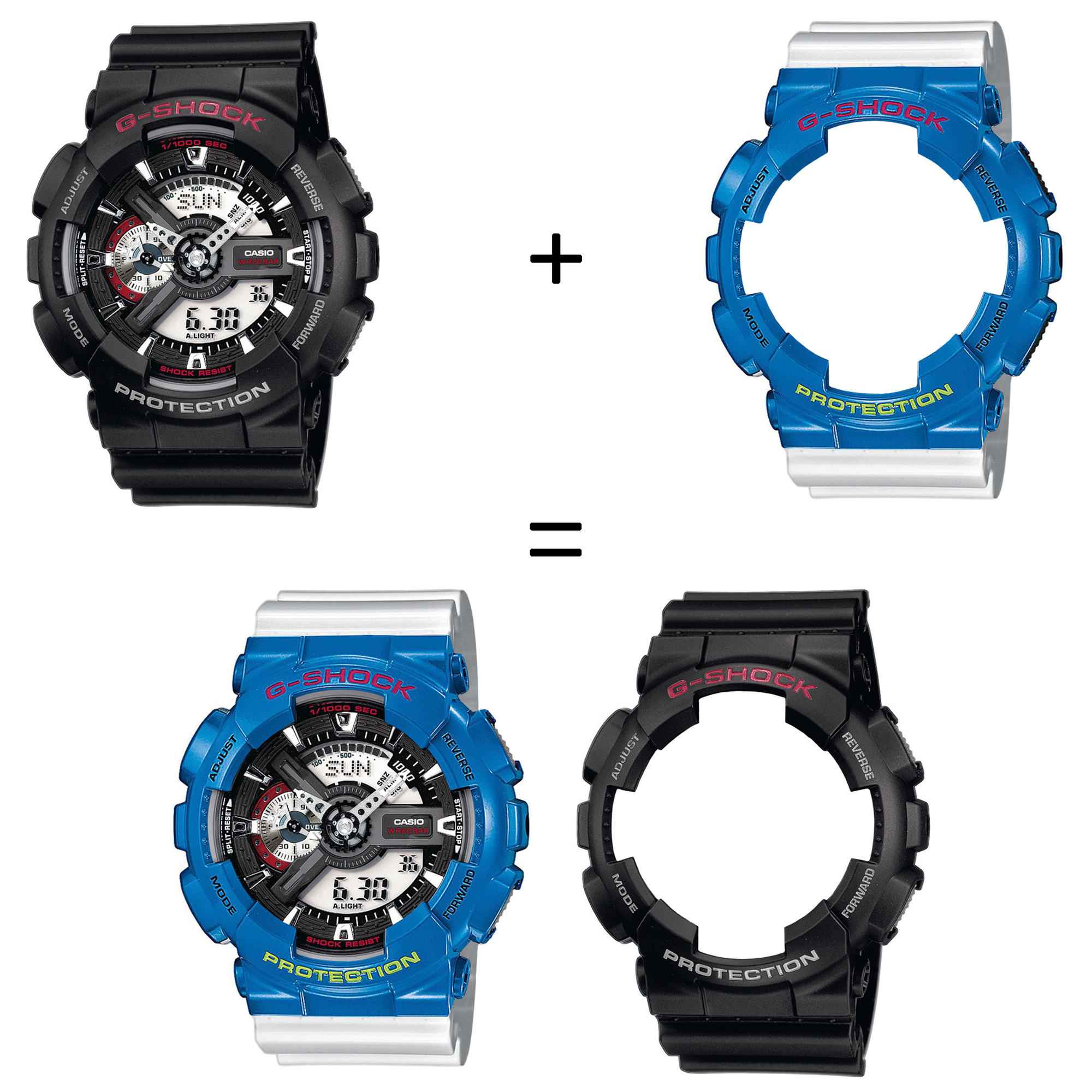 Casio SET GA-110-1AER + BEZEL 10388974 + PASEK 10347710 zegarek - miniatura 2