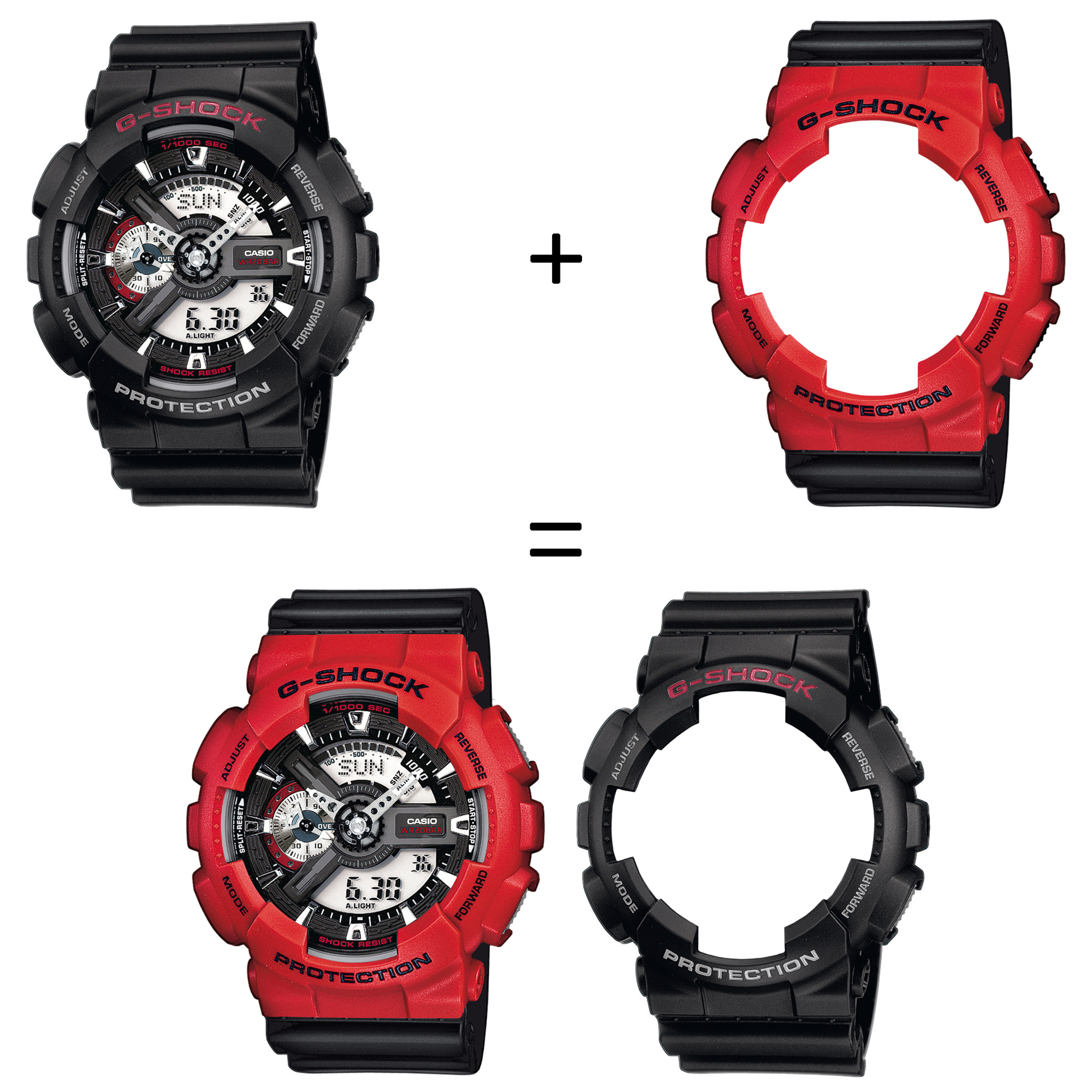 Casio SET GA-110-1AER + BEZEL 10395289 + PASEK 10347688 zegarek - miniatura 2