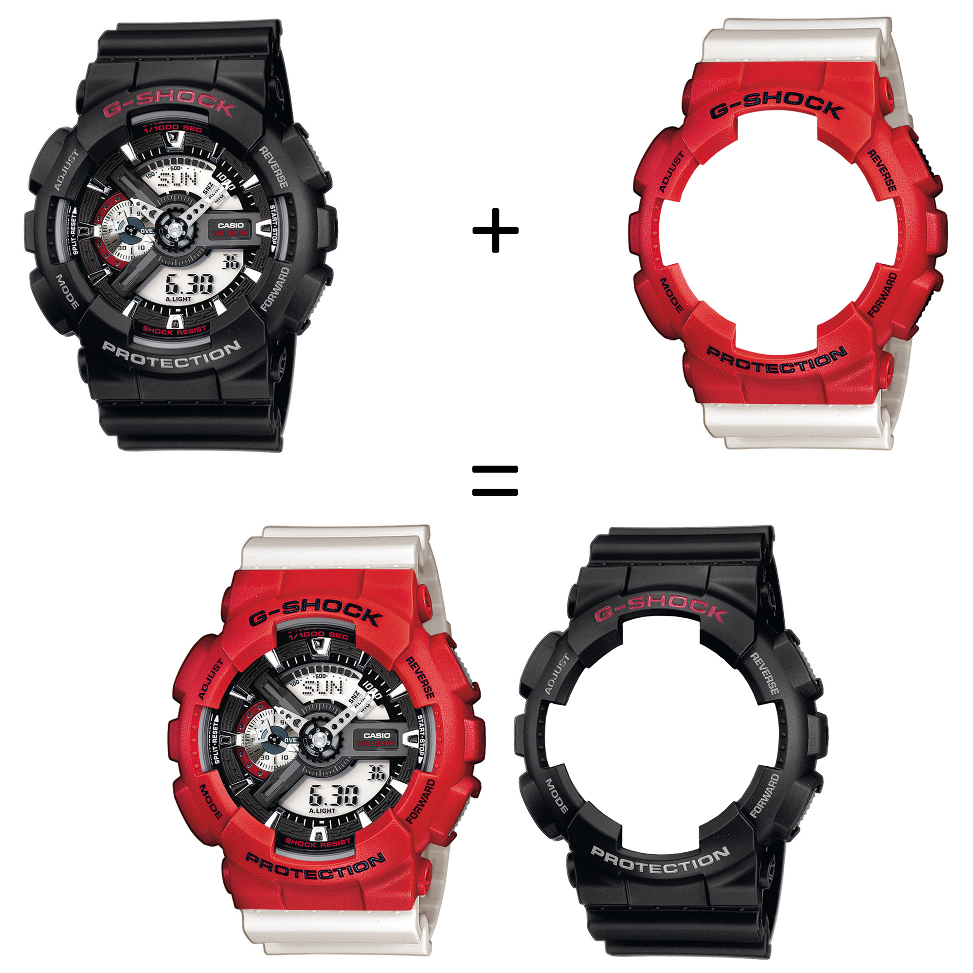 Casio SET GA-110-1AER + BEZEL 10395289 + PASEK 10395227 zegarek - miniatura 2