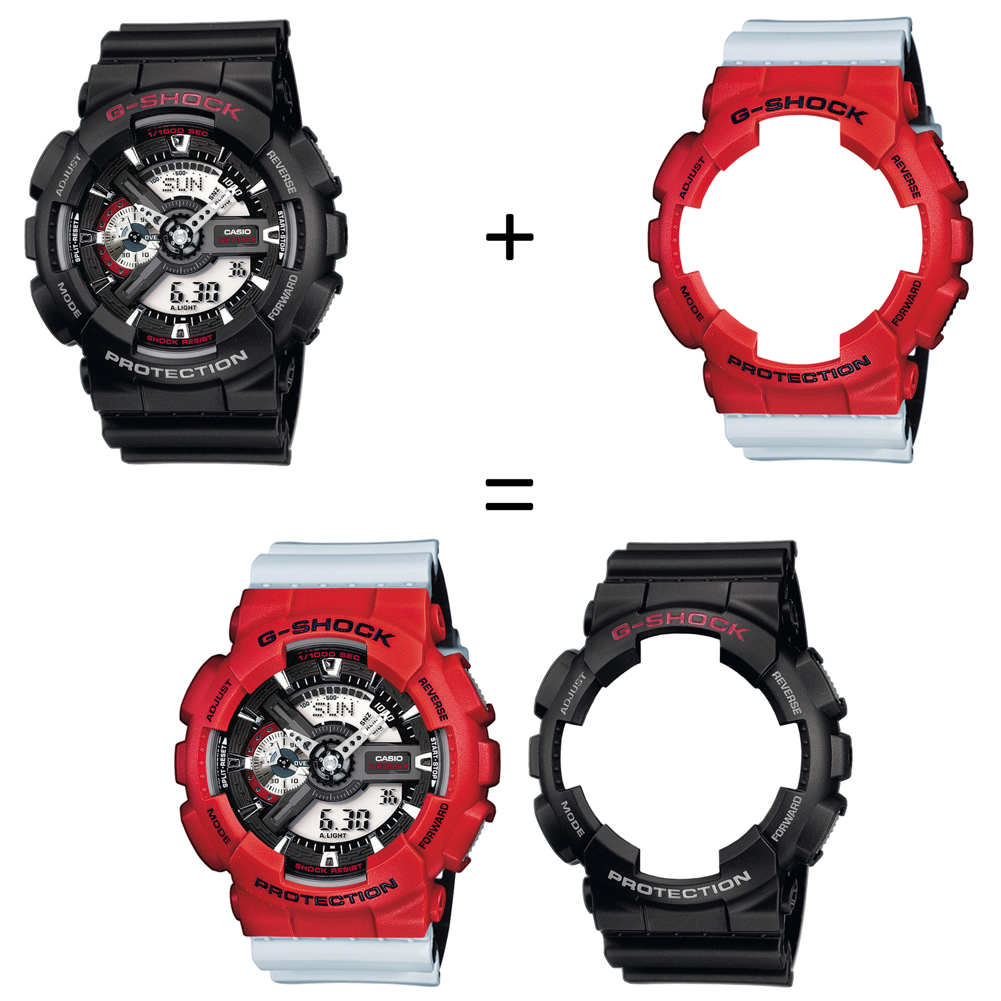 Casio SET GA-110-1AER + BEZEL 10395289 + PASEK 10527469 zegarek - miniatura 2