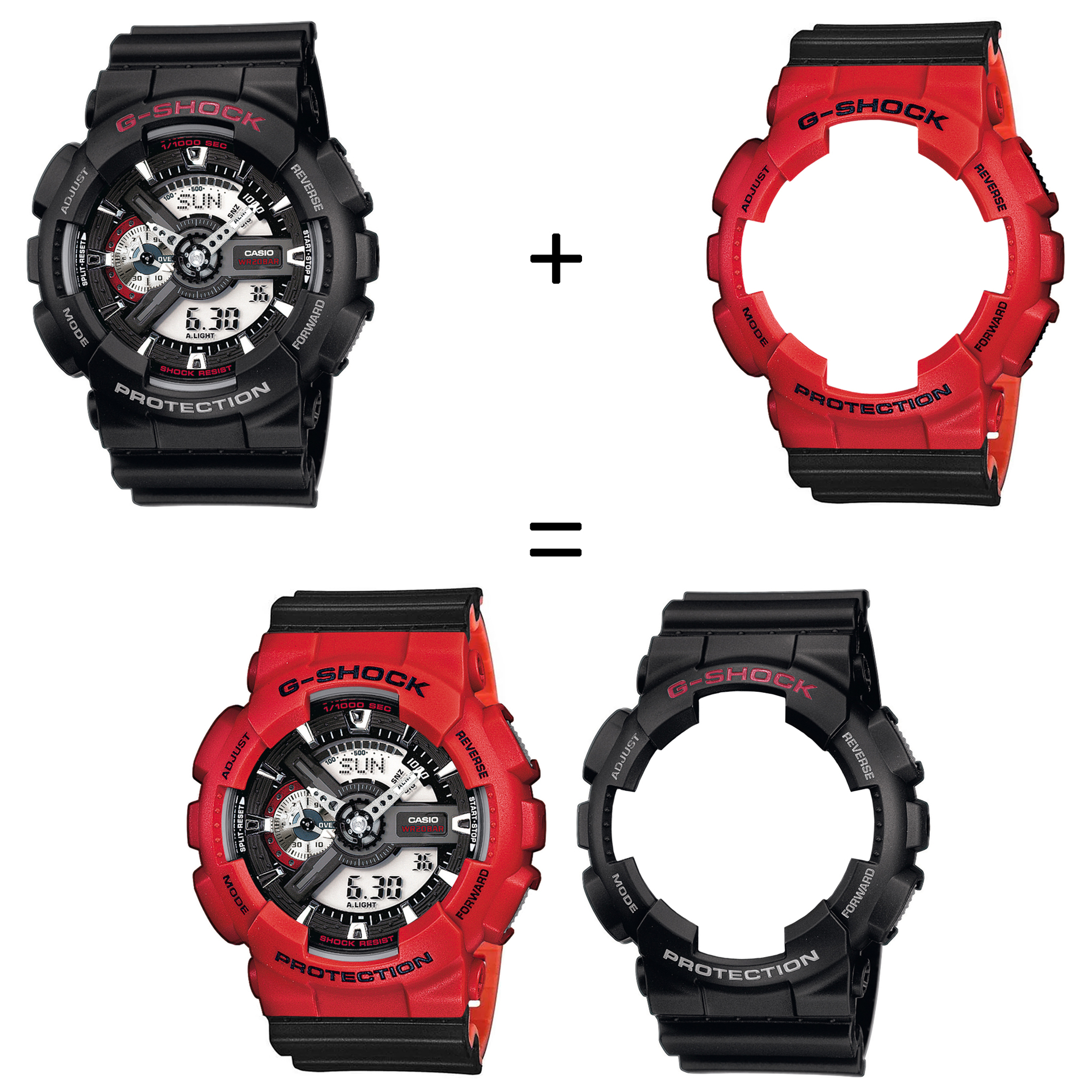 Casio SET GA-110-1AER + BEZEL 10395289 + PASEK 10577142 zegarek - miniatura 2