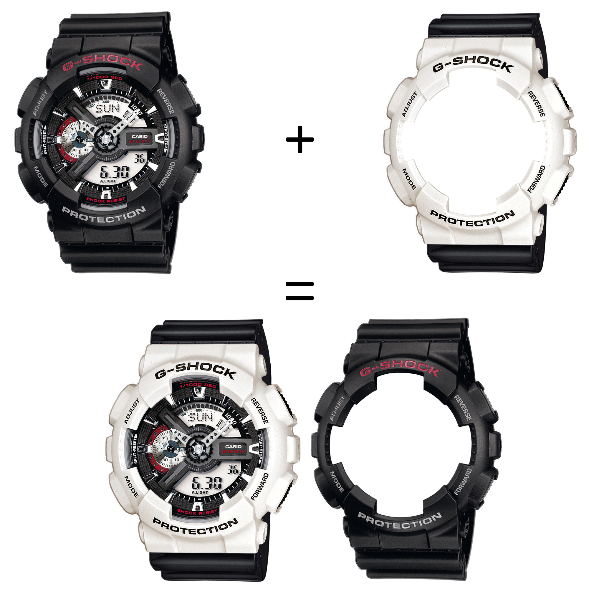 Casio SET GA-110-1AER + BEZEL 10395292 + PASEK 10347688 zegarek - miniatura 2