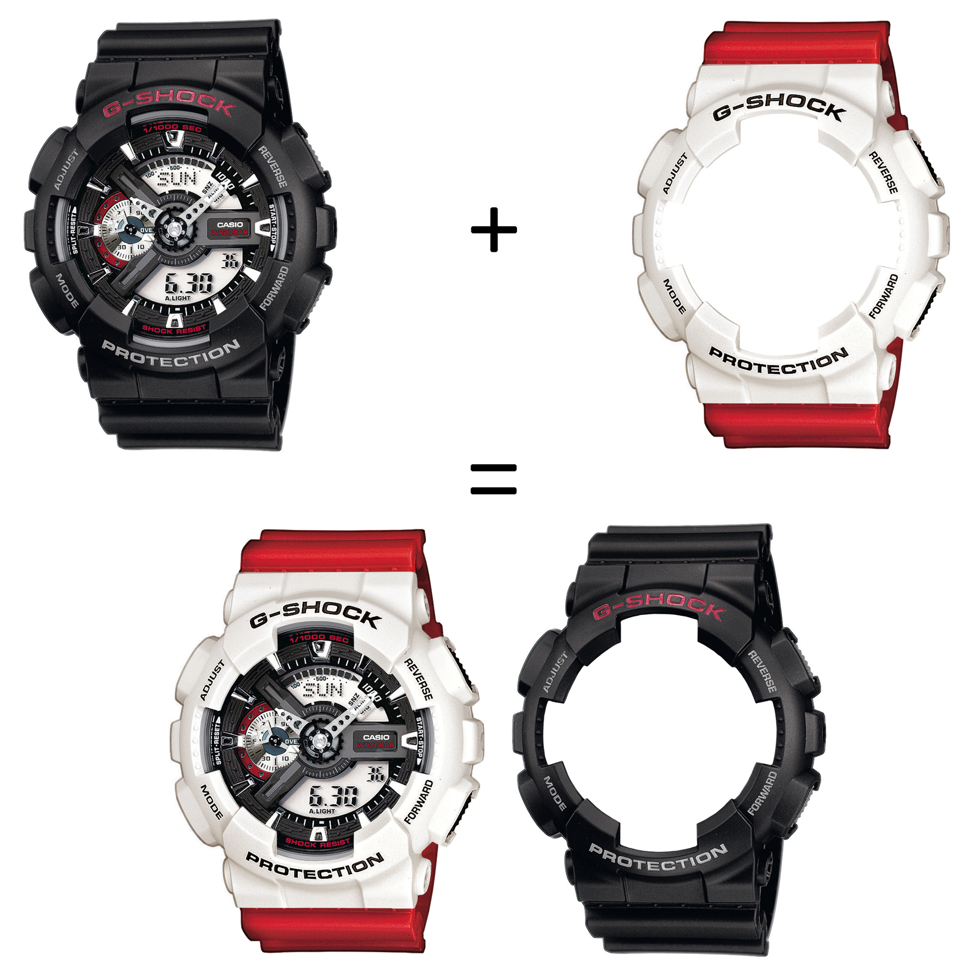 Casio SET GA-110-1AER + BEZEL 10395292 + PASEK 10395226 zegarek - miniatura 2