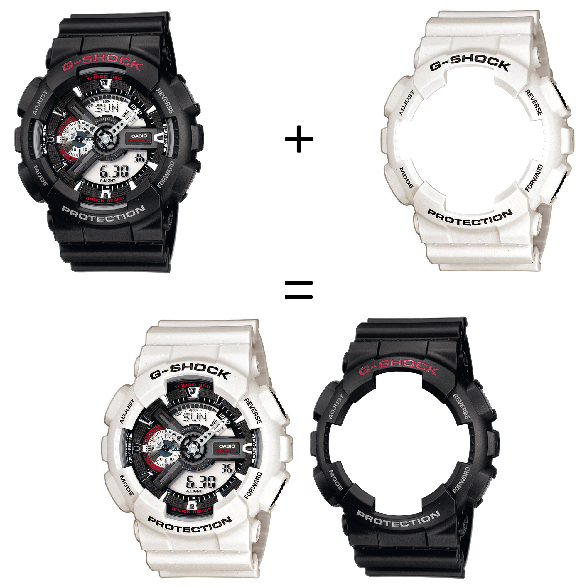 Casio SET GA-110-1AER + BEZEL 10395292 + PASEK 10395227 zegarek - miniatura 2