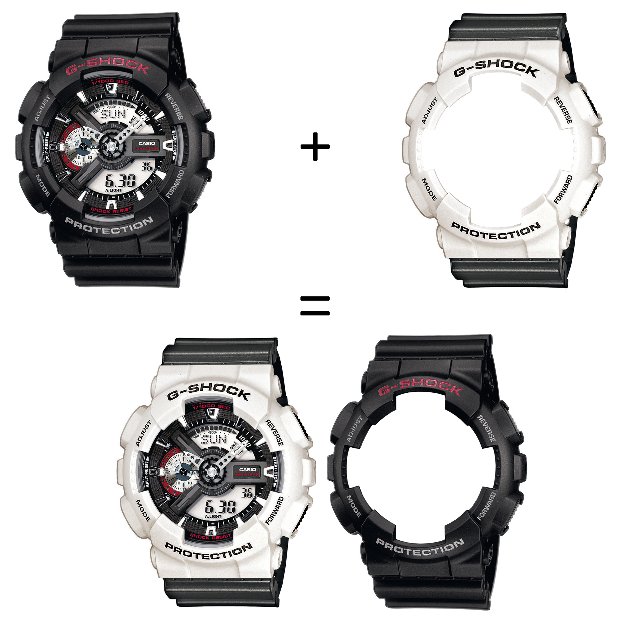 Casio SET GA-110-1AER + BEZEL 10395292 + PASEK 10467764 zegarek - miniatura 2