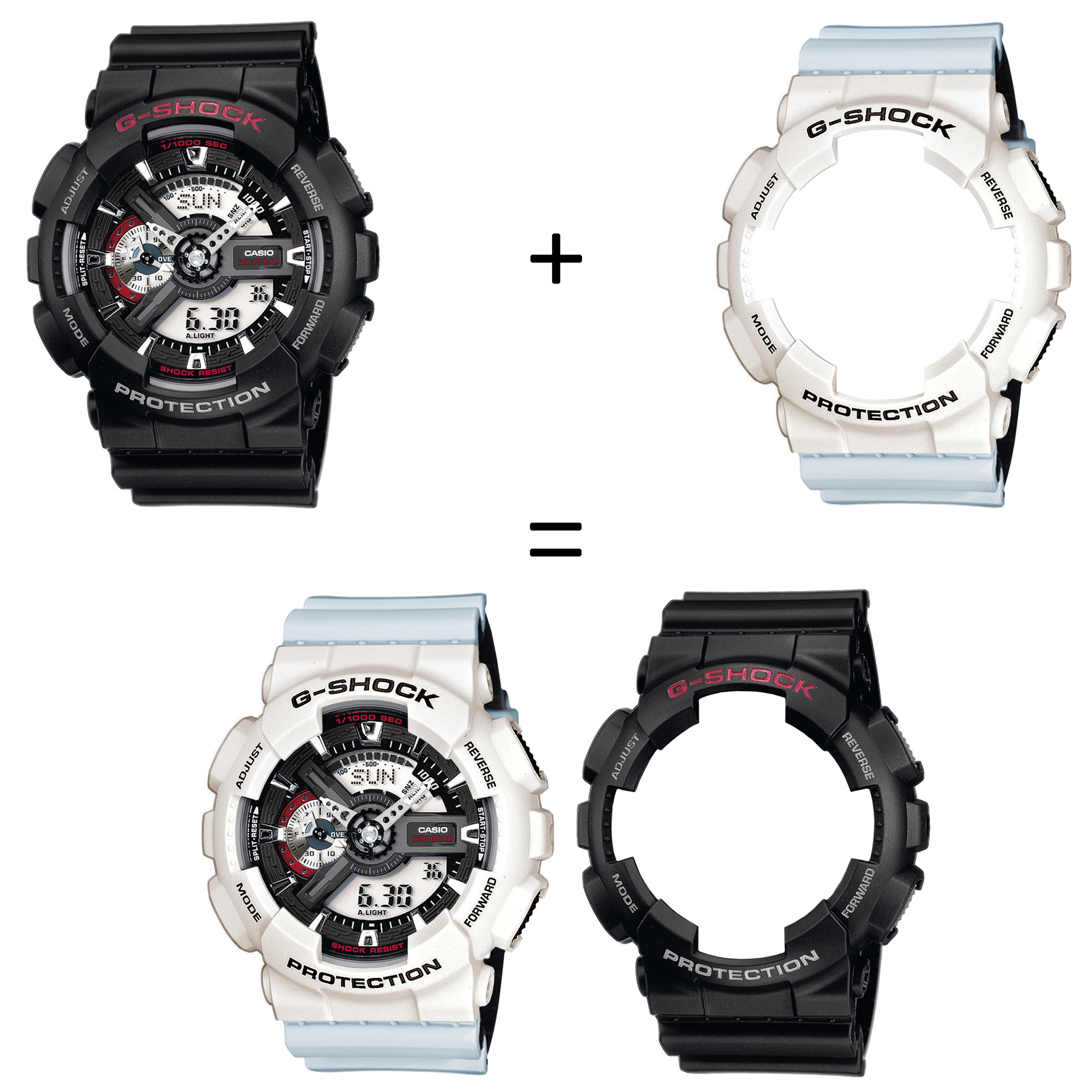 Casio SET GA-110-1AER + BEZEL 10395292 + PASEK 10527469 zegarek - miniatura 2