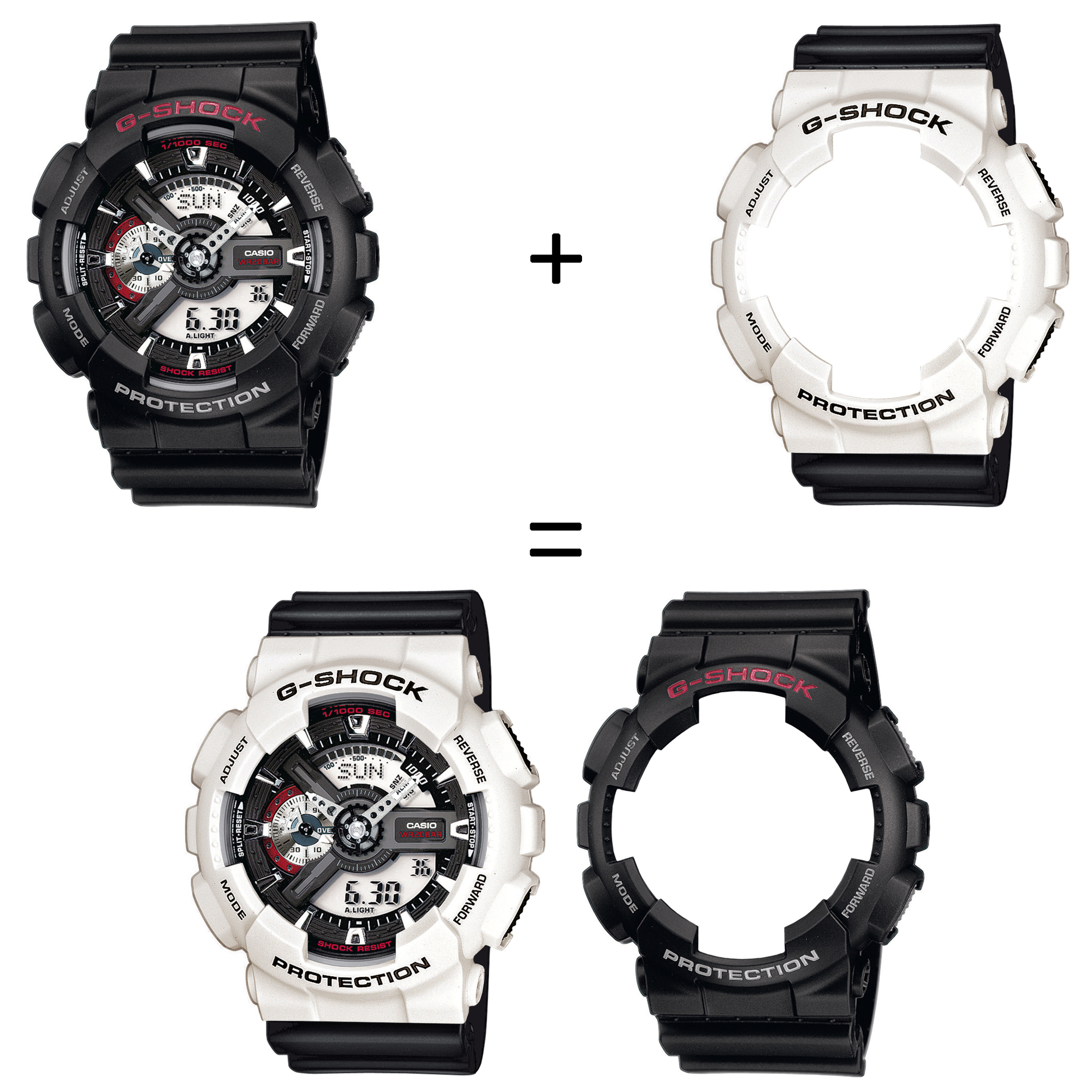 Casio SET GA-110-1AER + BEZEL 10395292 + PASEK 10536683 zegarek - miniatura 2