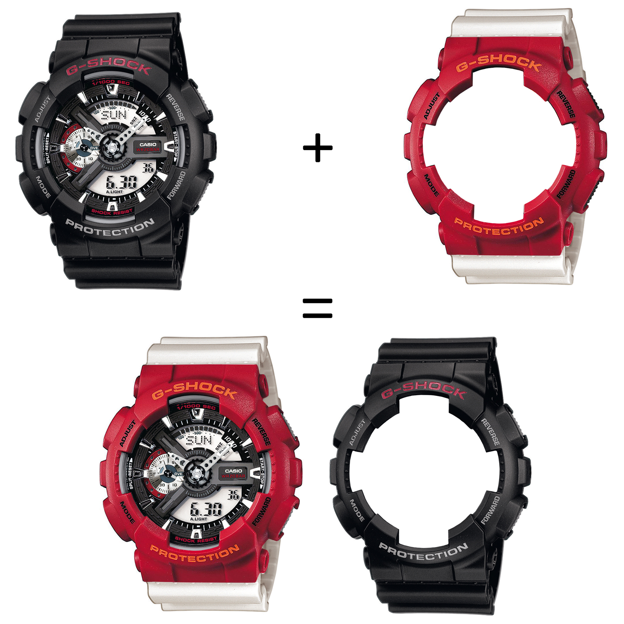 Casio SET GA-110-1AER + BEZEL 10441433 + PASEK 10395227 zegarek - miniatura 2