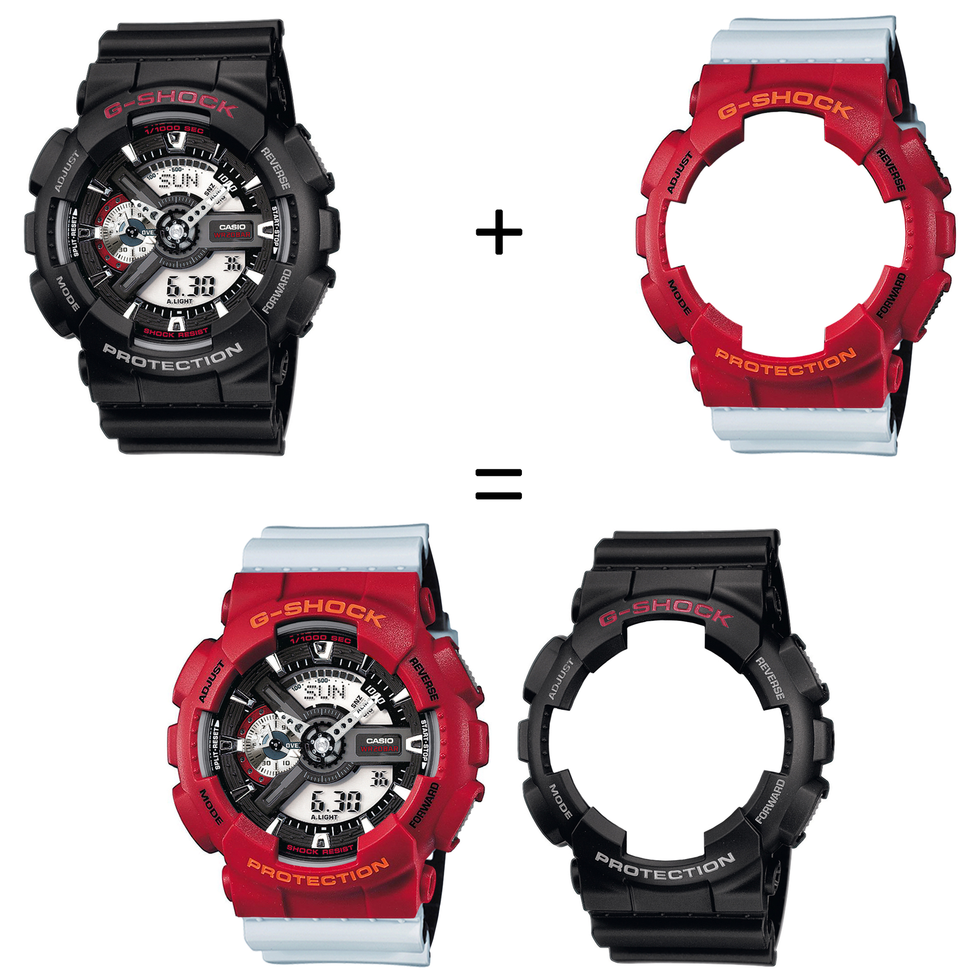 Casio SET GA-110-1AER + BEZEL 10441433 + PASEK 10527469 zegarek - miniatura 2