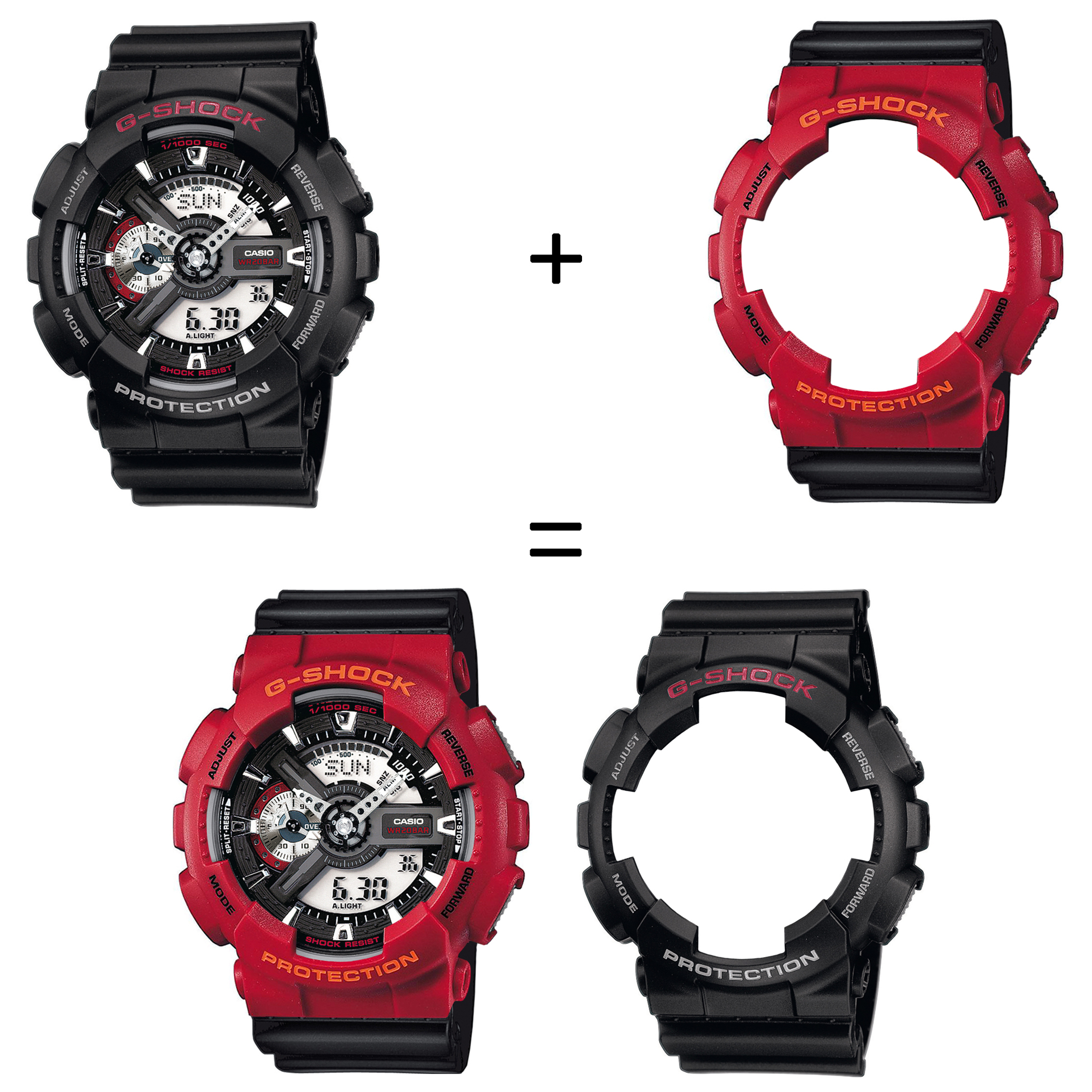 Casio SET GA-110-1AER + BEZEL 10441433 + PASEK 10536683 zegarek - miniatura 2