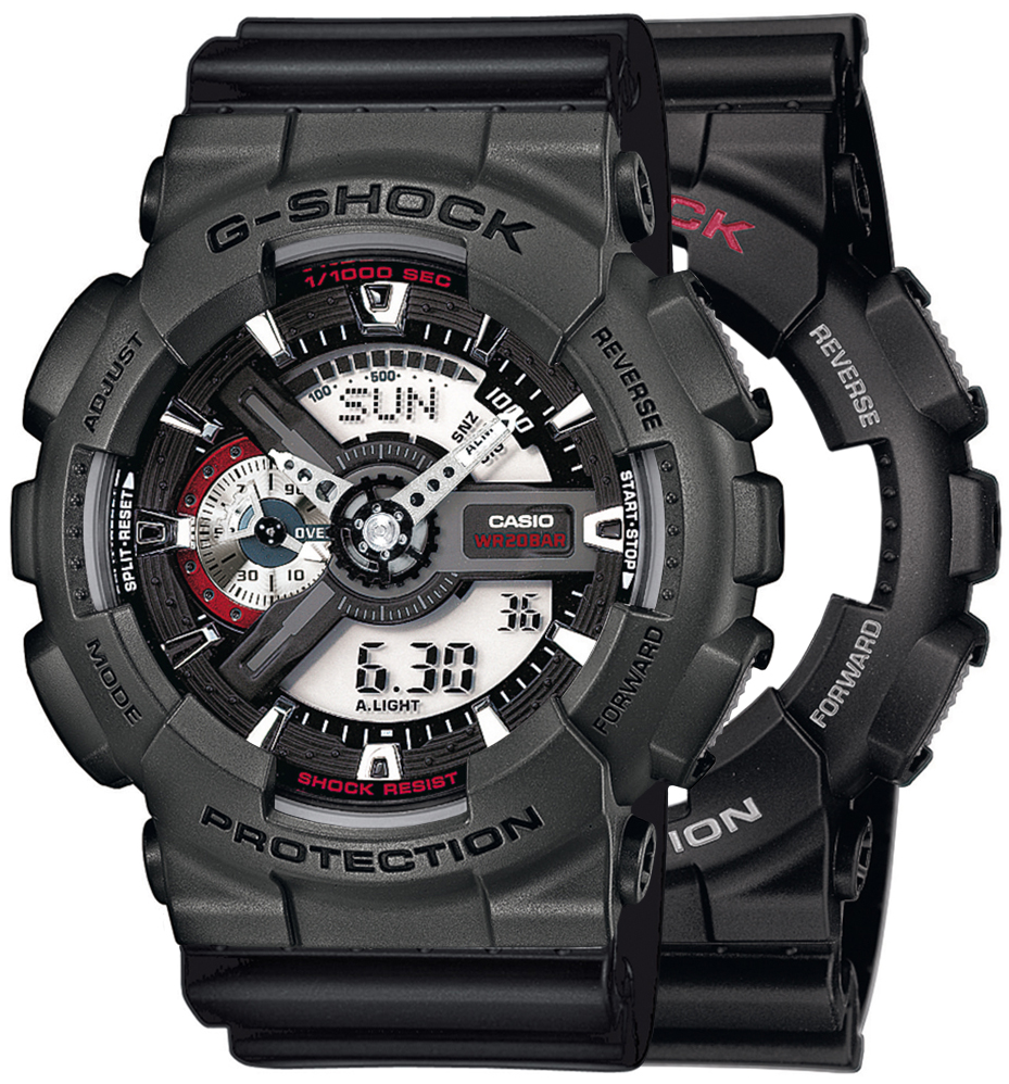 G-SHOCK SET GA-110-1AER + BEZEL 10467795 + PASEK 10347688