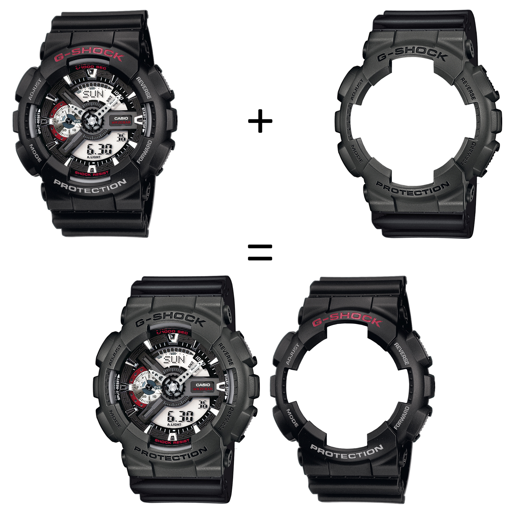 Casio SET GA-110-1AER + BEZEL 10467795 + PASEK 10347688 zegarek - miniatura 2