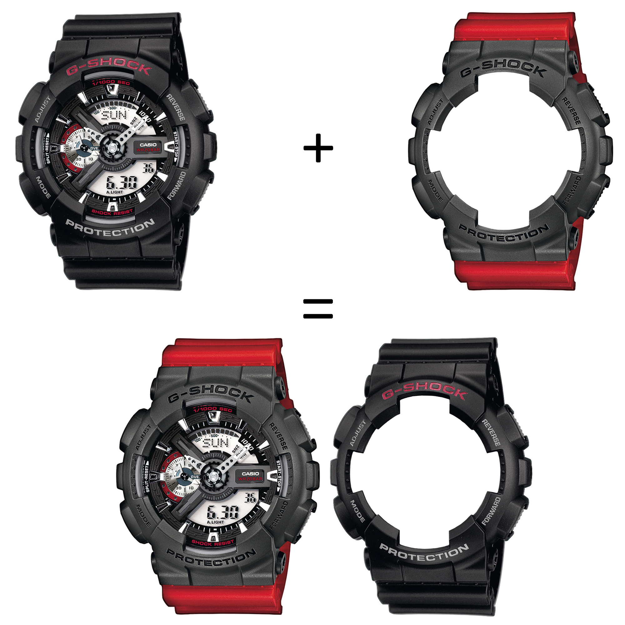 Casio SET GA-110-1AER + BEZEL 10467795 + PASEK 10395226 zegarek - miniatura 2