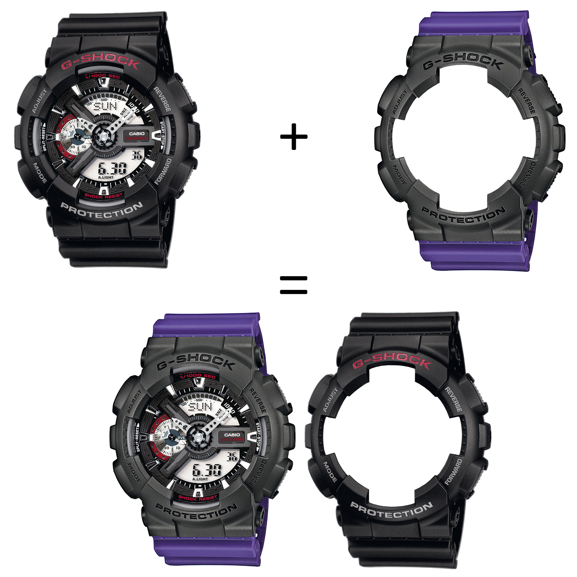 Casio SET GA-110-1AER + BEZEL 10467795 + PASEK 10498156 zegarek - miniatura 2