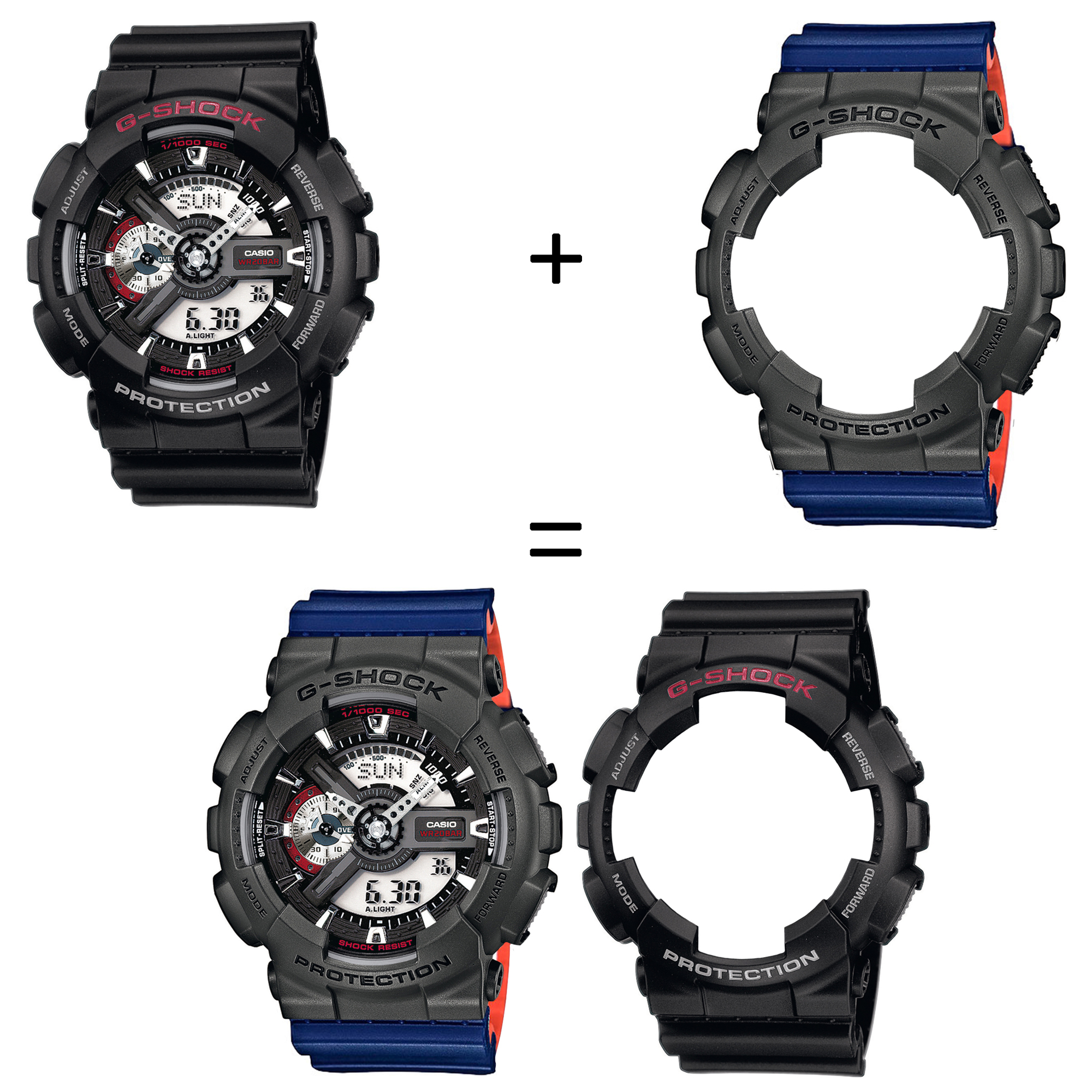 Casio SET GA-110-1AER + BEZEL 10467795 + PASEK 10527467 zegarek - miniatura 2