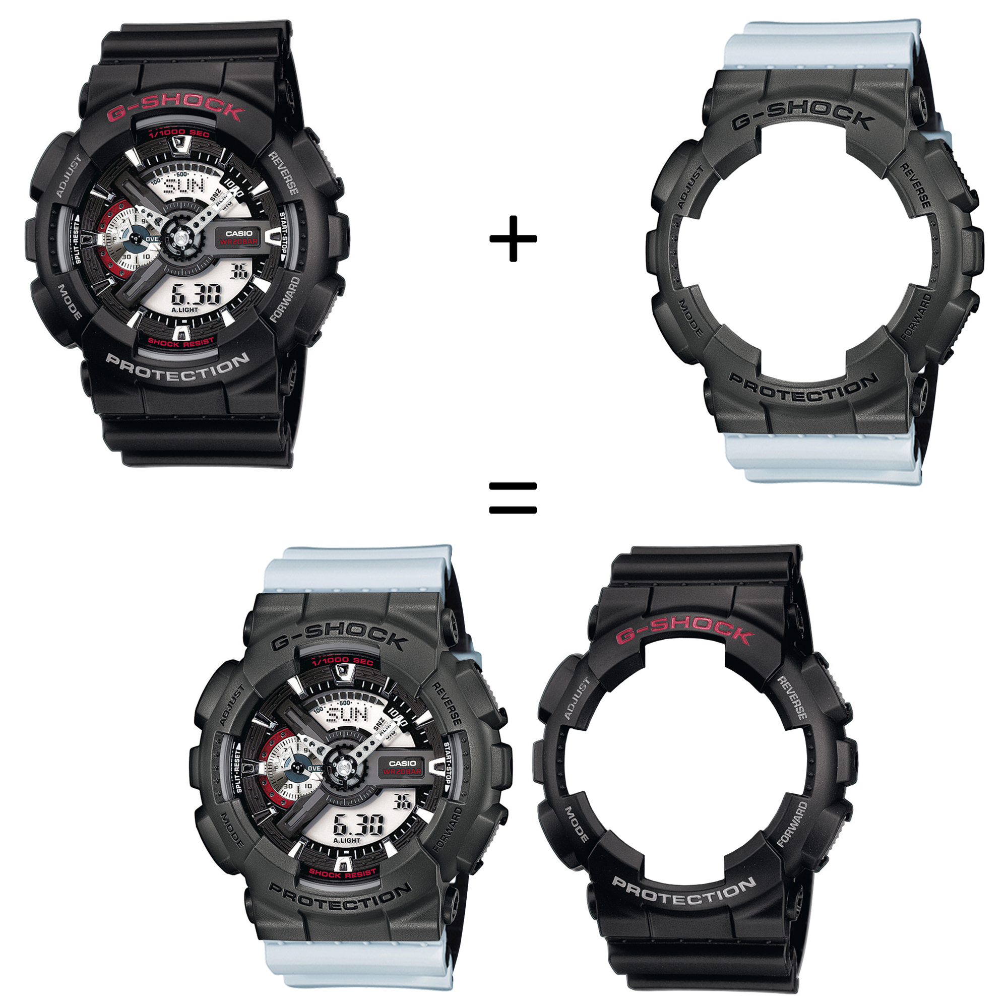 Casio SET GA-110-1AER + BEZEL 10467795 + PASEK 10527469 zegarek - miniatura 2