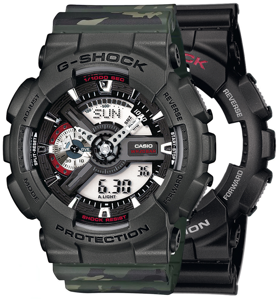 G-SHOCK SET GA-110-1AER + BEZEL 10467795 + PASEK 10561429
