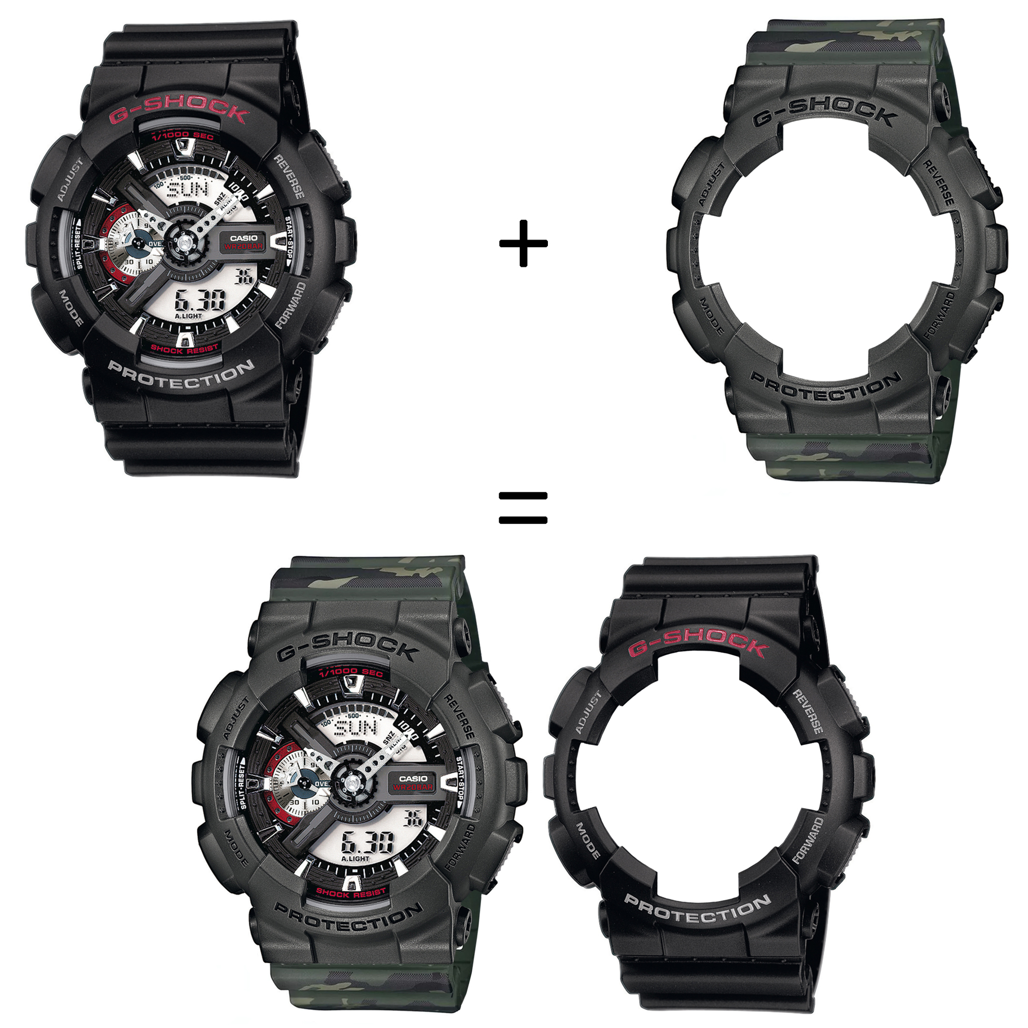 Casio SET GA-110-1AER + BEZEL 10467795 + PASEK 10561429 zegarek - miniatura 2