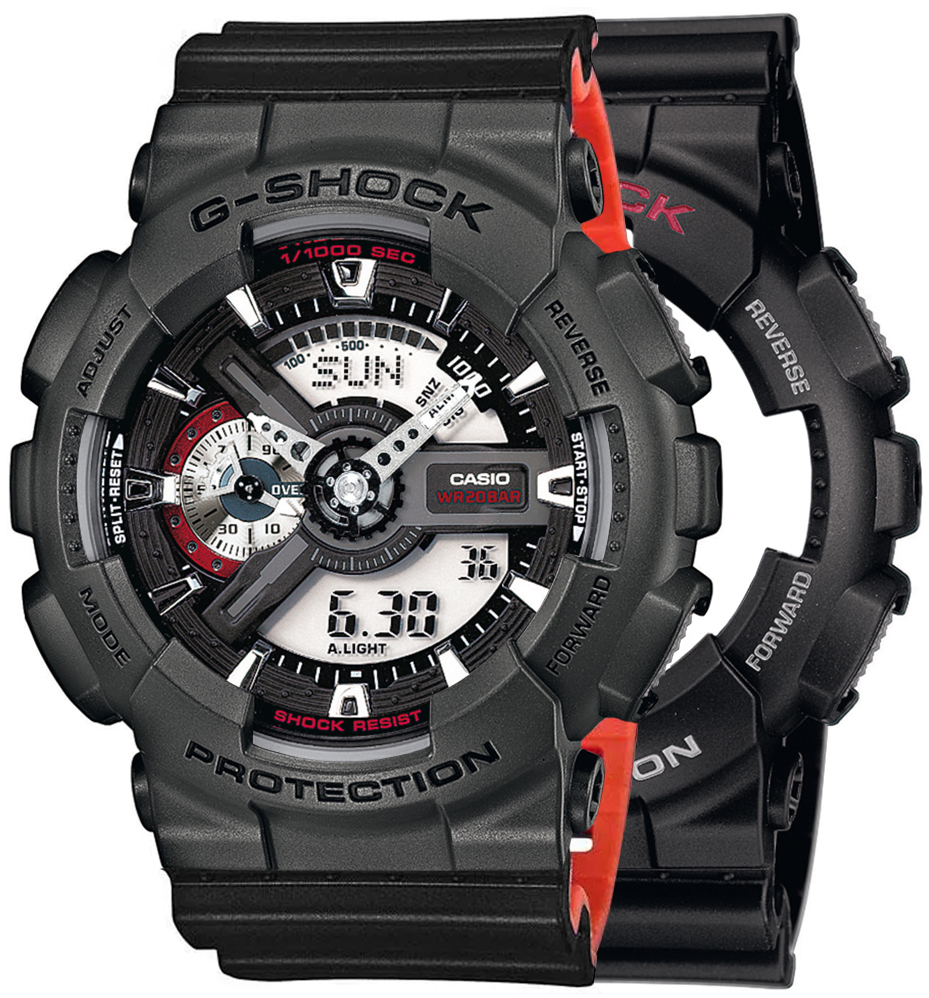 G-SHOCK SET GA-110-1AER + BEZEL 10467795 + PASEK 10577142