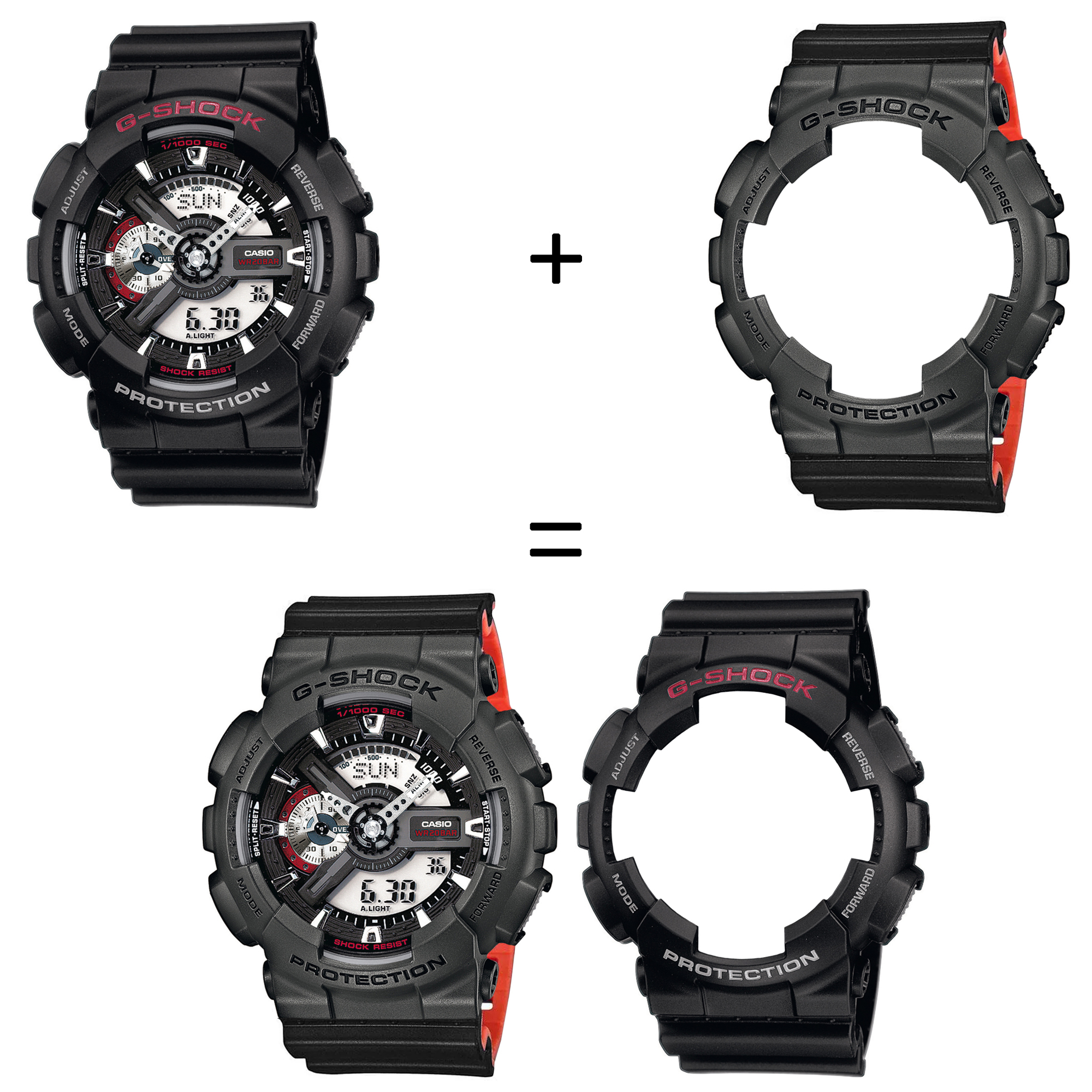 Casio SET GA-110-1AER + BEZEL 10467795 + PASEK 10577142 zegarek - miniatura 2