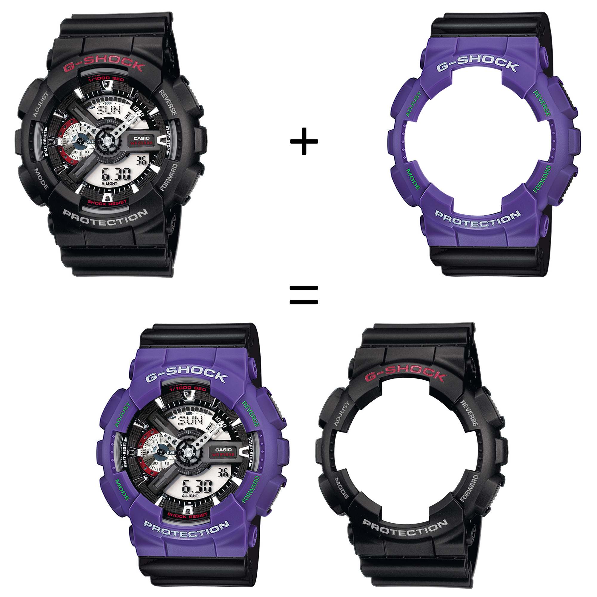 Casio SET GA-110-1AER + BEZEL 10498250 + PASEK 10347688 zegarek - miniatura 2